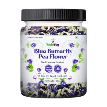 VY VedaYug Premium A Grade Green Tea Blue Butterfly Pea Flower Drinks, Iced Teas, Cocktails - 100 Gm