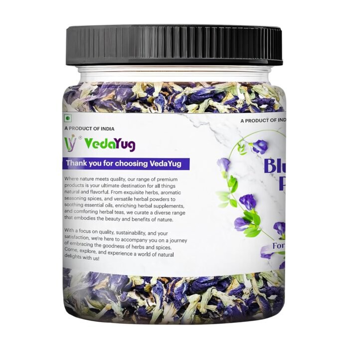 VY VedaYug Premium A Grade Green Tea Blue Butterfly Pea Flower Drinks, Iced Teas, Cocktails - 100 Gm