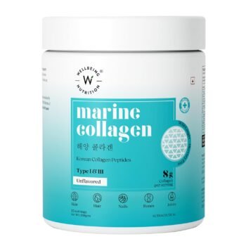 Wellbeing Nutrition Pure Korean Marine Collagen Supplements for Women & Men, 200g Hydrolyzed Collagen Powder and Amino Acids