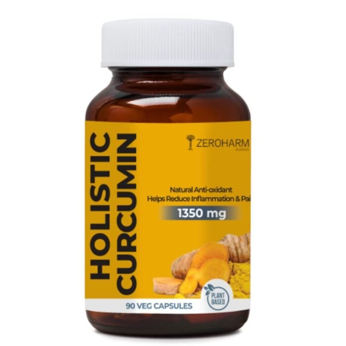 ZEROHARM Holistic Curcumin Capsules 1350mg Helps Reduce Inflammation and Pain Antioxidant & Anti-inflammatory (90 Capsules)