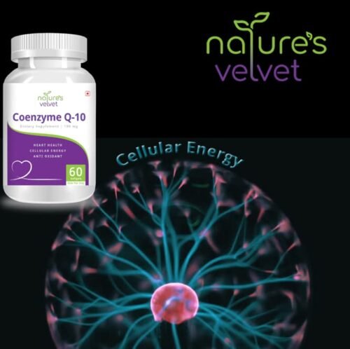 nature's velvet Coenzyme Q-10 Rich in Antioxidant, Promotes Heart Health & Boosts Energy, 60 Softgels (Pack of 1)