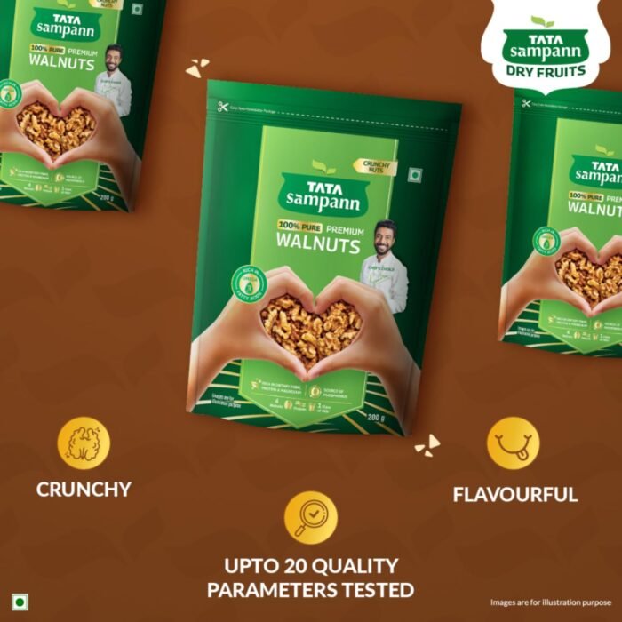 Tata Sampann Pure Walnuts, 200g, Crunchy Nuts, Rich in Dietary Fibre, Protein & Magnesium