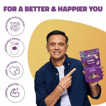 Farmley Premium Trail Mix 160g | 7 Superfoods in 1 Mix | Contains Almonds, Pumpkin Seeds, Cashew, Sunflower Seeds, Blueberries, Dry Fruits Mix, Mixed Dry Fruits, Nuts and Dry Fruits (Pack of 1)