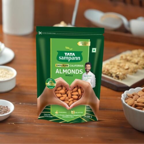 Tata Sampann Pure California Almonds Whole, 200g, Real Nuts, High in Fiber, Badam Giri, Rich in Protein, Magnesium, Phosphorus and Dietary Fibre