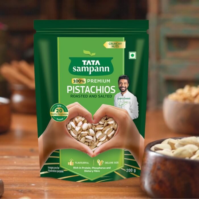 Tata Sampann Pistachios Roasted & Salted, Pista, 200g, Rich In Protein, Phosphorus, & Dietary Fibre, Premium Nuts & Dry Fruits, Shelled Nuts, Crunchy & Delicious Healthy Snack