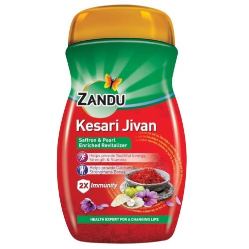 Zandu Kesari Jivan Chyawanprash-900g with Anti Age Action Formula|Provides Youthful Energy, Improves Respiratory & Digestive Health, Builds Strength & Stamina| Saffron and Pearl Enriched Revitalizer