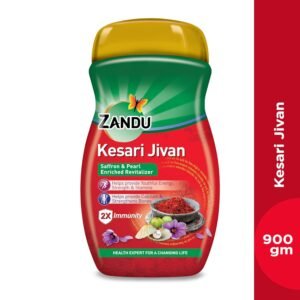 Zandu Kesari Jivan Chyawanprash-900g with Anti Age Action Formula|Provides Youthful Energy, Improves Respiratory & Digestive Health, Builds Strength & Stamina| Saffron and Pearl Enriched Revitalizer