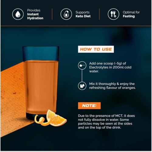 KETOFY Wellcore - Electrolytes (2x200g) | Orange |Electrolyte Drink With 5 Vital Electrolytes: Na, Mg, Ca, K, PO4 |Sugar Free Electrolyte Powder|Fat Fuel Powered for Sustained Energy|Keto Electrolyte