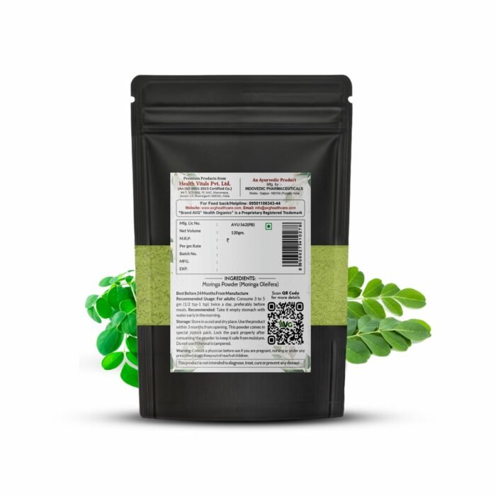 AVG Health Organics Moringa Powder- Healthy Superfood, Naturl Detox, Helps in Weight Loss Drumstick Leaf powder Good for skin and Hair