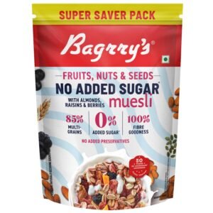 Bagrry's No Added Sugar Muesli Fruits, Nuts and Seeds 700 gm Pouch Whole Grain Breakfast Cereal Helps Manage Weight