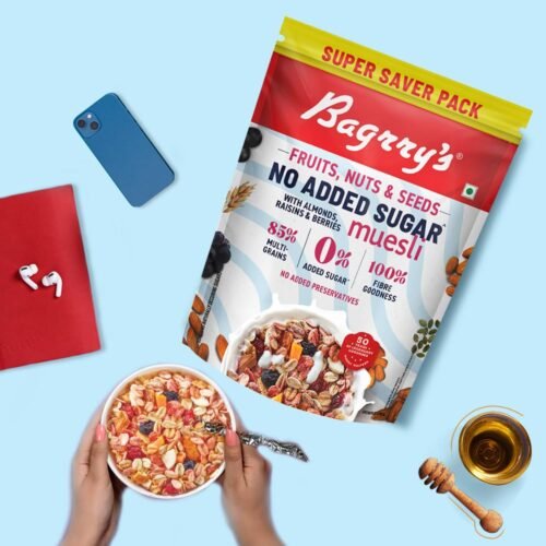 Bagrry's No Added Sugar Muesli Fruits, Nuts and Seeds 700 gm Pouch Whole Grain Breakfast Cereal Helps Manage Weight3