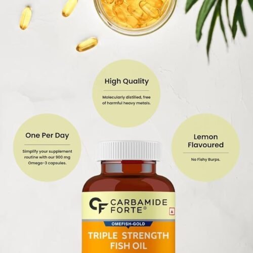 Carbamide Forte Triple Strength Omega 3 Fish Oil Capsule with 495 mg EPA & 330 mg DHA 90 Softgel Capsules