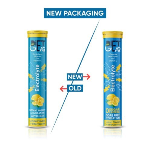 DIET GEAR Energy drink with Electrolytes 80 Effervescent Tablets (20 litre) Zero Sugar, Zero Caffeine 7 Essential Electrolyte Salts