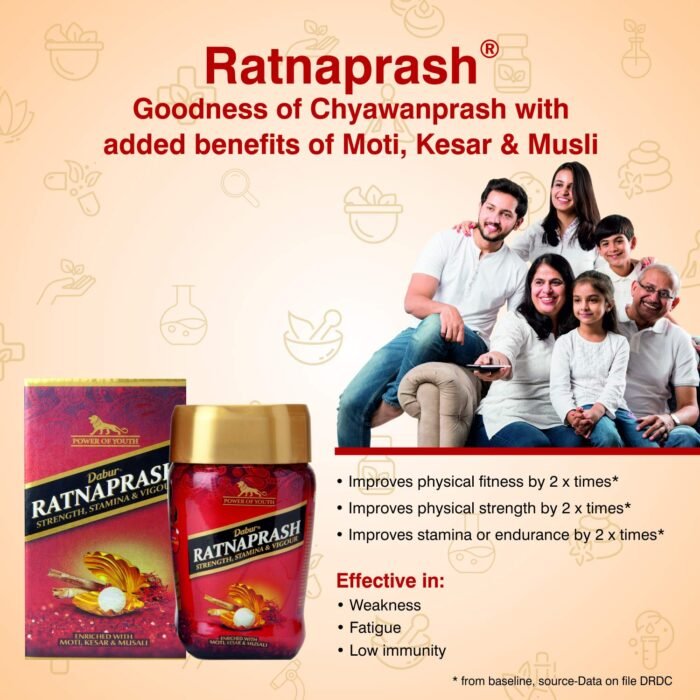 Dabur Ratnaprash Chyawanprash - 450 Gm, For All Seasons1