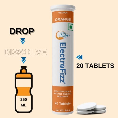 ElectroFizz Electrolyte Energy Drink For Workout,Sports Drink For Men&Women,Energy Supplement,Instant Hydration-40 Effervescent Tablets (Pack Of 21