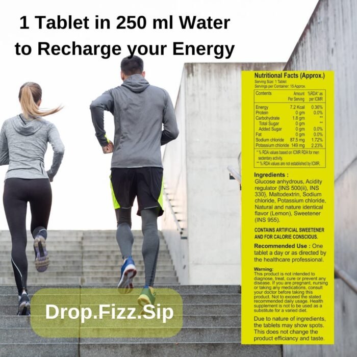 ElectroFizz Electrolyte Energy Drink For Workout,Sports Drink For Men&Women,Energy Supplement,Instant Hydration-40 Effervescent Tablets (Pack Of 21