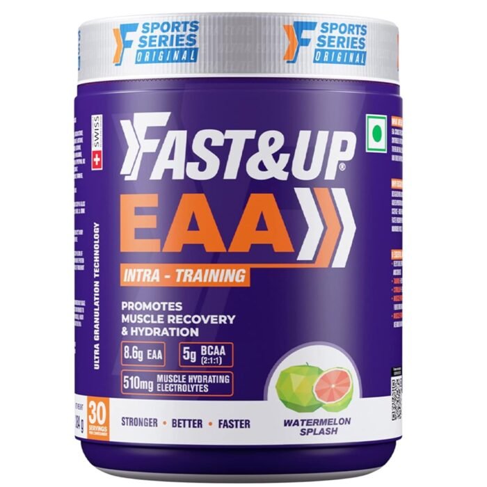 FAST&UP Eaa Intra - TrainingWorkout Drink (Eaax9) With Bcaa+Vitamin Booster Helps Muscle Recovery All 9 Essential Amino Acid-Pack Of 30 Servings