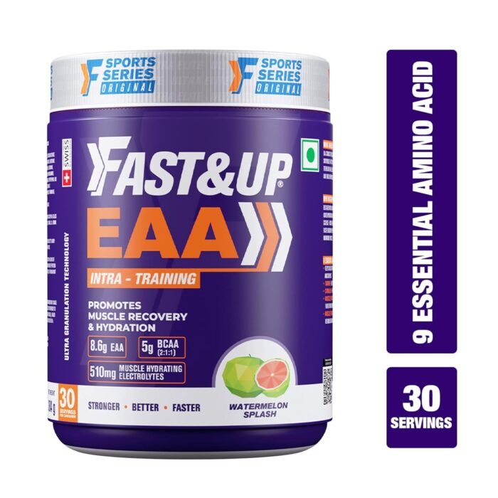 FAST&UP Eaa Intra - TrainingWorkout Drink (Eaax9) With Bcaa+Vitamin Booster Helps Muscle Recovery All 9 Essential Amino Acid-Pack Of 30 Servings