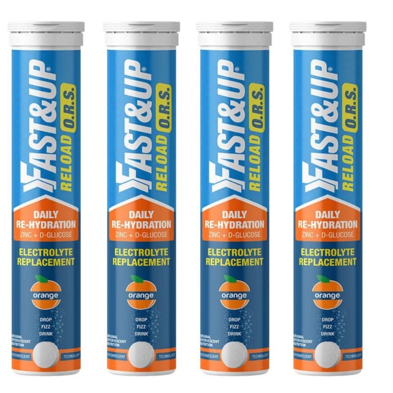 FAST&UP Reload O.R.S, Effervescent Electrolyte Tablets for Daily Rehydration, Zinc + D-Glucose, Instant Electrolyte Replacement, Rapid Hydration