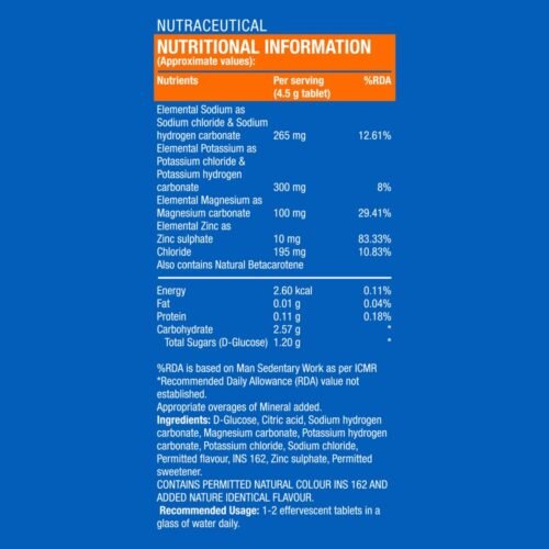 FAST&UP Reload O.R.S, Effervescent Electrolyte Tablets for Daily Rehydration, Zinc + D-Glucose, Instant Electrolyte Replacement, Rapid Hydration6