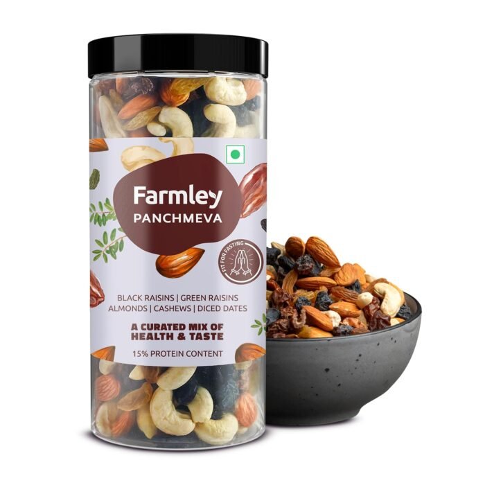 Farmley Panchmeva Healthy Dry Fruits Mix Healthy Mixed Nuts with Dry Fruits Almonds Cashews Dates Black raisin