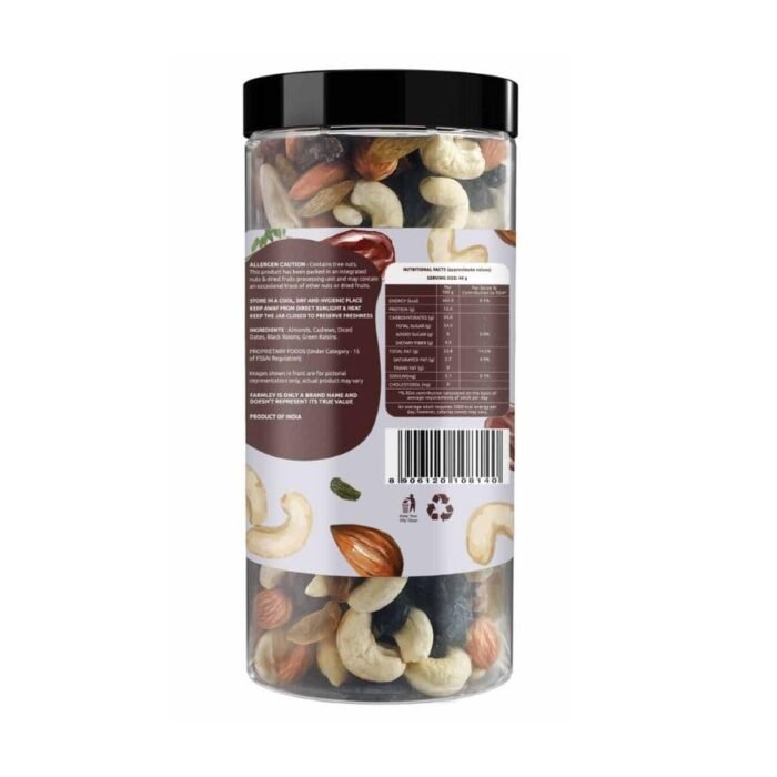 Farmley Panchmeva Healthy Dry Fruits Mix Healthy Mixed Nuts with Dry Fruits Almonds Cashews Dates Black raisin