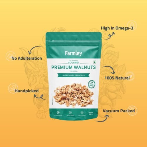 Farmley Walnut Broken Kernels 200 g Walnuts Without Shell, Akhrot, Dry Fruits, 100% Natural Akhrot, Rich in Proteins & Antioxidants (Pack Of 1)