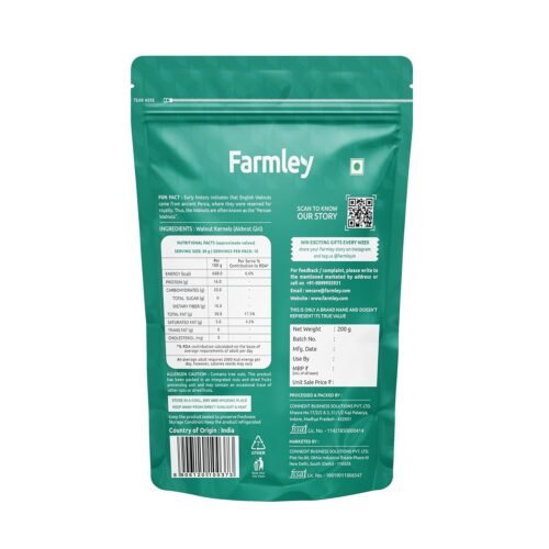 Farmley Walnut Broken Kernels 200 g Walnuts Without Shell, Akhrot, Dry Fruits, 100% Natural Akhrot, Rich in Proteins & Antioxidants (Pack Of 1)