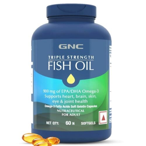 GNC 1500 Mg Triple Strength Fish Oil Mini Omega 3 Softgels For Men & Women,60 Mini Softgels