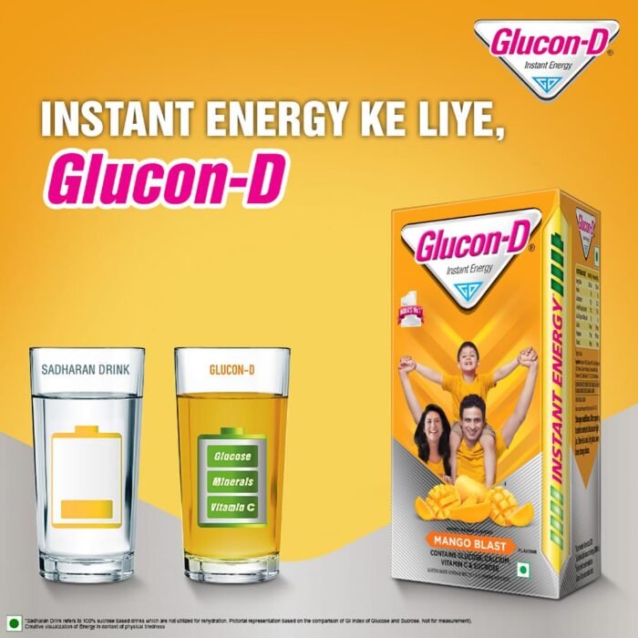 Glucon-D Mango Blast Glucose Powder (1kg, Refill) Tasty Mango Flavoured Glucose Drink Provides Instant Energy1