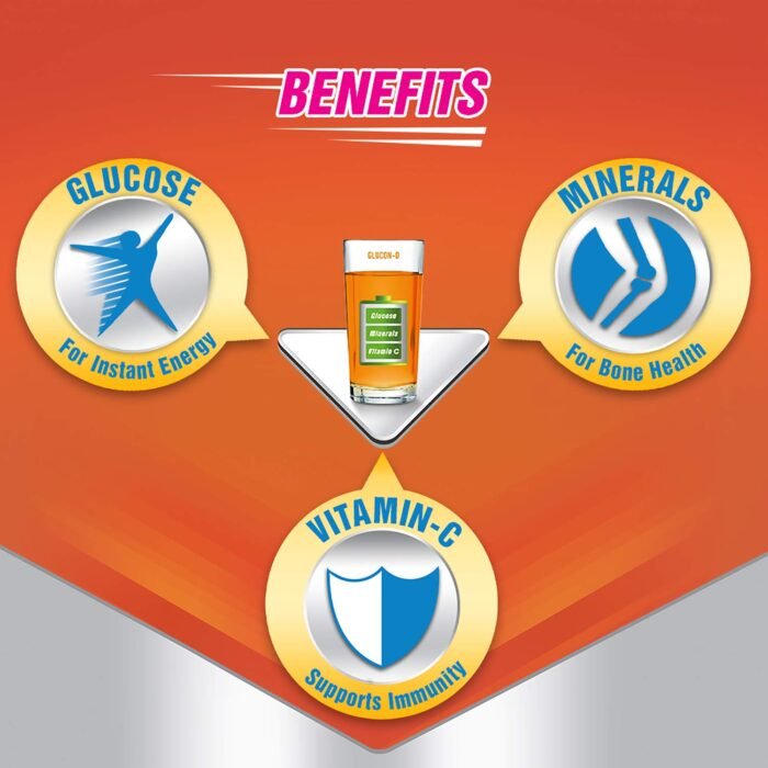 Glucon-D Tangy Orange Glucose Powder (1kg, Refill) Tasty Orange Flavoured Glucose Drink Provides Instant Energy