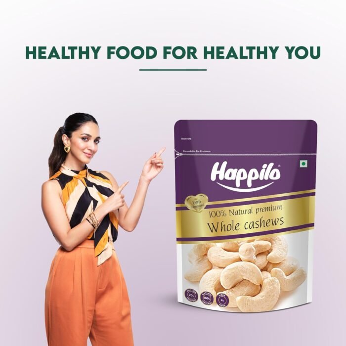 Happilo 100% Natural Premium Whole Cashews 500 g Value Pack Whole Crunchy Cashew Premium Kaju nuts Nutritious & Delicious