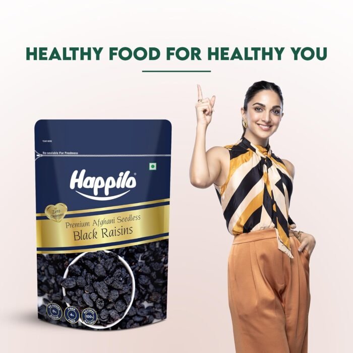 Happilo Premium Afghani Seedless Black Raisins 250 g Kali Kishmish Munakka Dry Fruits