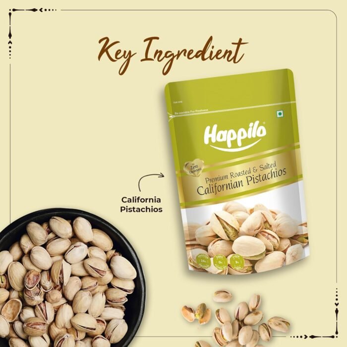 Happilo Premium California Roasted & Salted Pistachios 200 g Pista Dry Fruit Tasty & Healthy High in Protein & Dietary Fiber