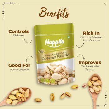 Happilo Premium California Roasted & Salted Pistachios 200 g Pista Dry Fruit Tasty & Healthy High in Protein & Dietary Fiber