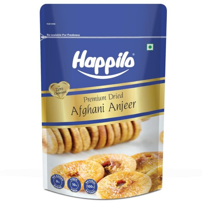 Happilo Premium Dried Afghani Anjeer 200 g Pack Dried Figs Ajnir Rich source of Fibre Calcium & Iron Low in calories and Fat Free