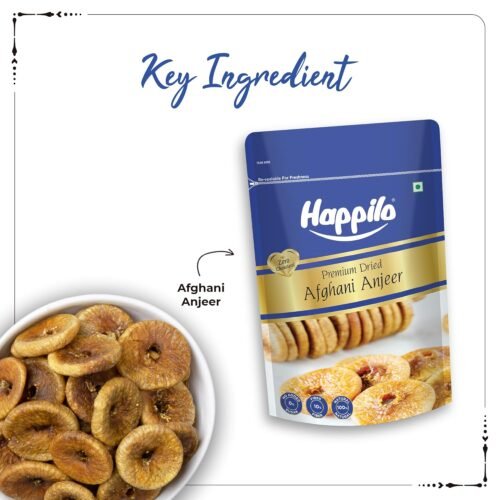 Happilo Premium Dried Afghani Anjeer 200 g Pack Dried Figs Ajnir Rich source of Fibre Calcium & Iron Low in calories and Fat Free8