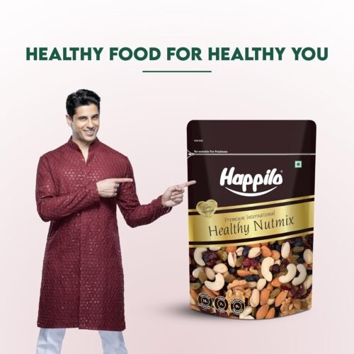 Happilo Premium International Healthy Nutmix 200g, Dried Almonds, Black Raisins, Cashewnuts, Cranberries, Green Raisins, Pistachio Kernels & Walnut Kernels2