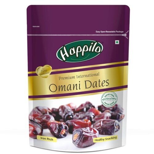 Happilo Premium International Omani Dates 250g, KhajoorKhajur, Healthy & Nutritious Snack, Rich in Vitamins & Minerals, Natural Sweetener