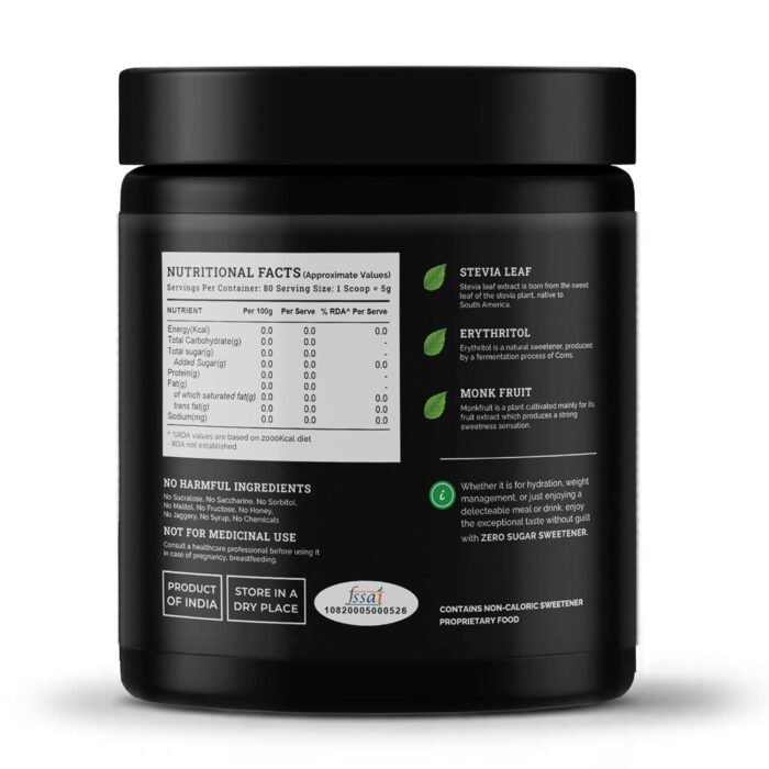 KETOFY Zero Sugar (400G)Stevia&Monk Fruit SweetenerNo Maltodextrin,No AspartameNo Bitter Aftertaste