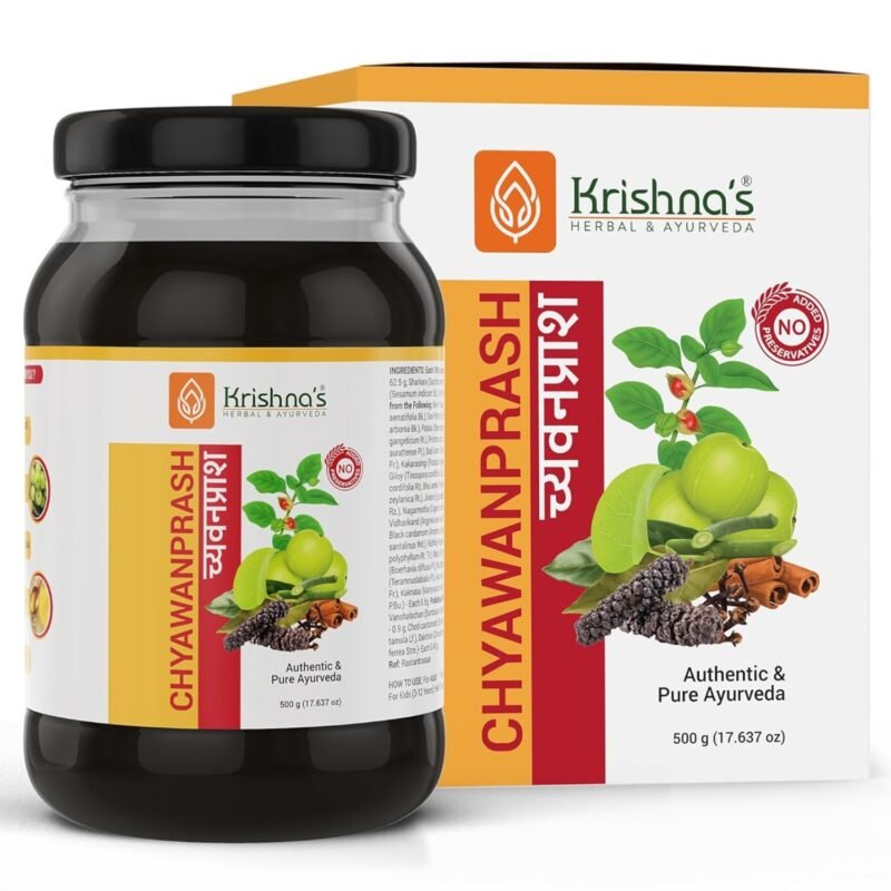 KRISHNA'S HERBAL & AYURVEDA, Chyawanprash Preservative Free - 500 gram Helps Build Stamina, Immunity & Strength