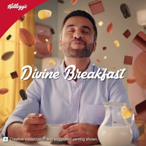 Kellogg's New Chocolate Muesli 57% Multigrain, Fruit, Nut & Seeds 450g 7in1 - Oats, Wheat, Corn, Rice, Almonds, Pumpkin Seeds & Black Raisins