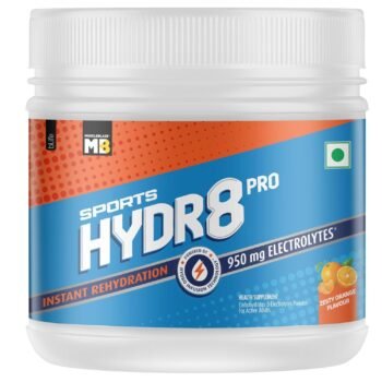 MuscleBlaze Sports Hydr8 Pro Powder, 950 Mg Electrolytes, For Instant Rehydration & Energy (Zesty Orange