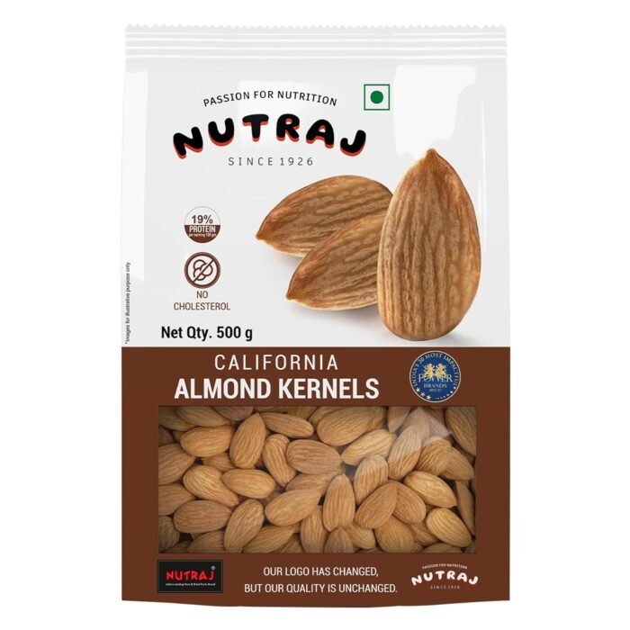 Nutraj California Almonds (Badam Giri) 500g Pouch - Whole