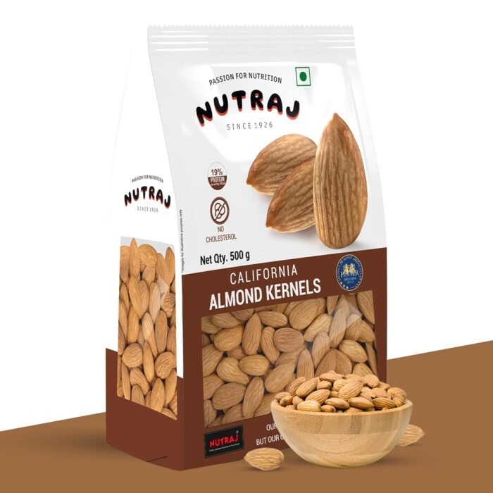 Nutraj California Almonds (Badam Giri) 500g Pouch - Whole