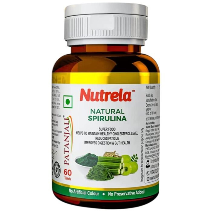 Patanjali Nutrela Spirulina Tablets for Men & Women - 60 Tabs