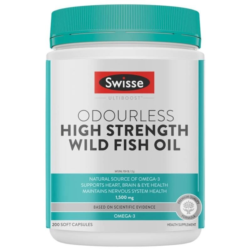 Swisse Fish Oil with 1500mg Omega 3 (Highest Concentrate In Single Capsule) Manufactured In Australia