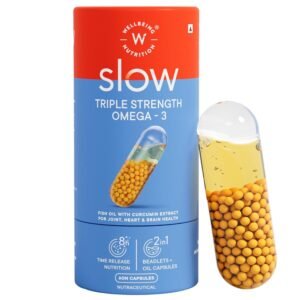 Wellbeing Nutrition Slow Triple Strength Omega 3 Fish Oil Capsules for Men and Women
