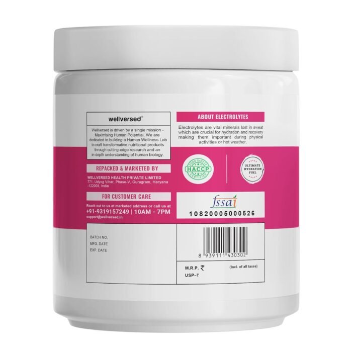 Wellcore - Electrolytes (Miami Thunder, 200g) Electrolyte Drink With 5 Vital Electrolytes Na, Mg, Ca, K, PO4 Sugar Free Electrolyte Powder