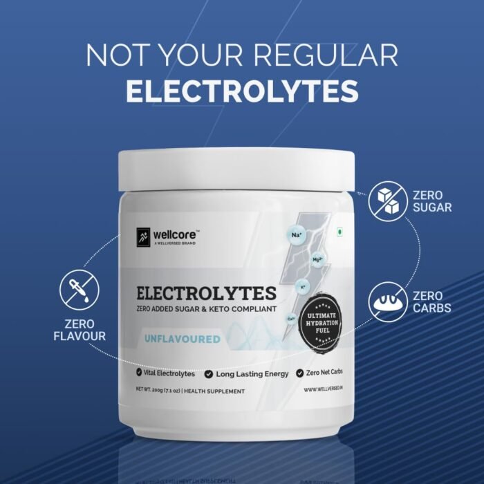 Wellcore - Electrolytes (Unflavoured, 2X200g) Electrolyte Drink With 5 Vital Electrolytes